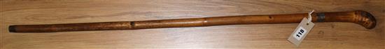 A swordstick, c.1900, cane stick and handle, blade etched Wilkinson, Pall Mall